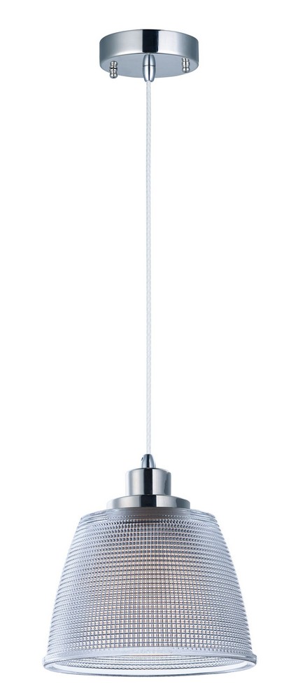 Maxim Lighting-25191CLPN-Retro-Pendant 1 Light-6.5 Inches wide by 7 inches high   Polished Nickel Finish with Clear Glass