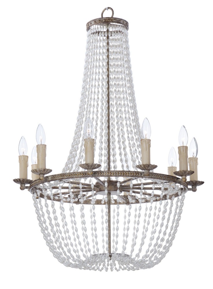 Maxim Lighting-26008ATR-Gisele-Ten Light Chandelier-25 Inches wide by 36.5 inches high   Antique Terra Finish