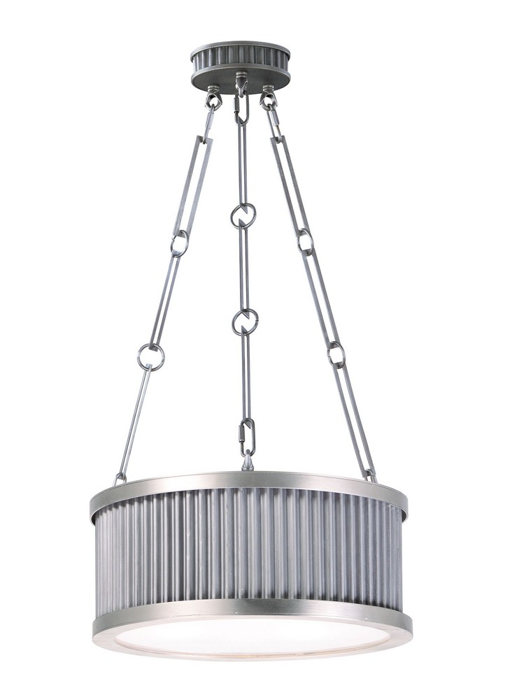 Maxim Lighting-26023WZSN-Ruffle-Three Light Pendant-13 Inches wide by 27.25 inches high Weathered Zinc/Satin Nickel  Weathered Zinc/Satin Nickel Finish