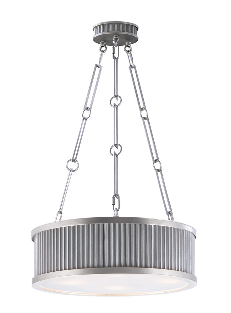 Maxim Lighting-26025WZSN-Ruffle-Four Light Pendant-17.5 Inches wide by 26.75 inches high Weathered Zinc/Satin Nickel  Weathered Zinc/Satin Nickel Finish