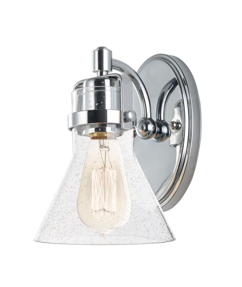 Maxim Lighting-26111CDPC/BUI-Seafarer-One Light Wall Sconce with Bulb-6 Inches wide by 8.5 inches high Polished Chrome True Polished Chrome Finish with Seedy Glass