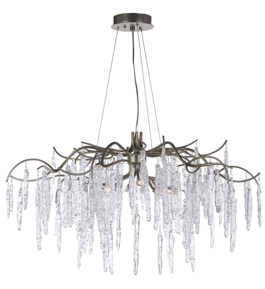 Maxim Lighting-26284ICSG-Willow-Eight Light Chandelier-35 Inches wide by 20.75 inches high   Silver Gold Finish with Ice Glass