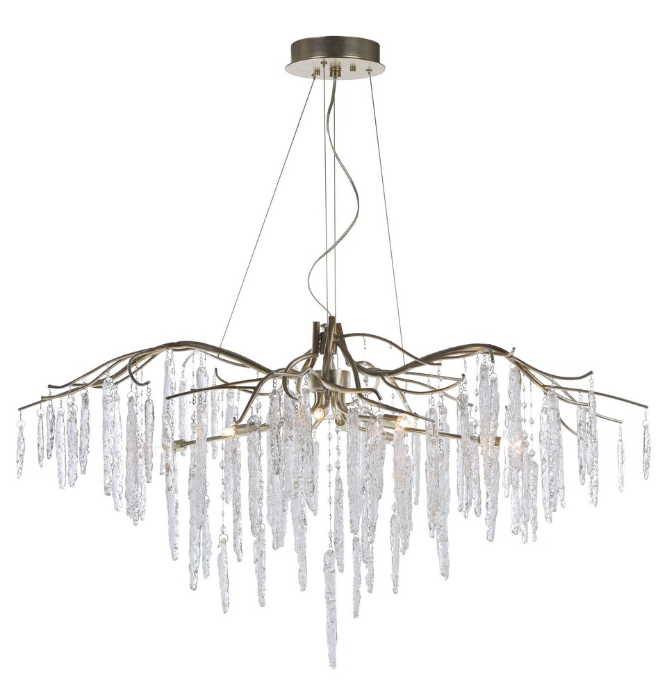 Maxim Lighting-26286ICSG-Willow-Eleven Light Chandelier-45 Inches wide by 25 inches high   Silver Gold Finish with Ice Glass