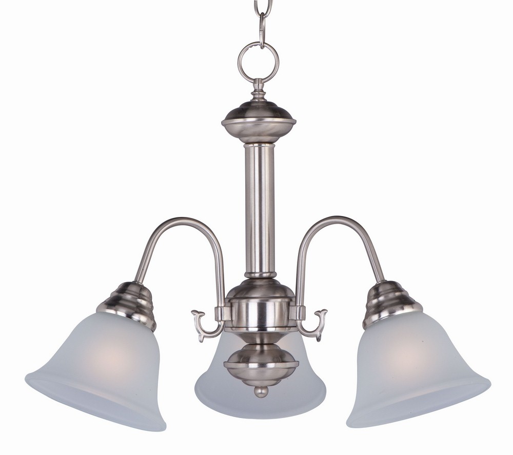 Maxim Lighting-2697FTSN-Malaga-Three Light Chandelier in Transitional style-20 Inches wide by 15.5 inches high Satin Nickel  Oil Rubbed Bronze Finish