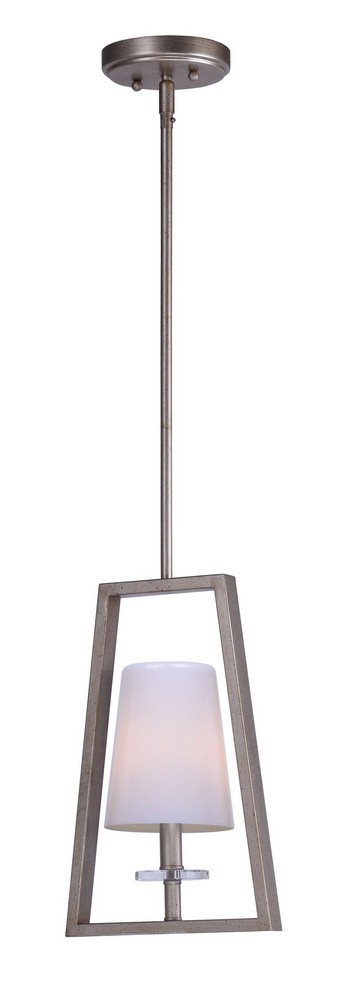 Maxim Lighting-30259WTPD-Swing-One Light Pendant-9 Inches wide by 13.75 inches high   Platinum Dusk Finish with White Glass