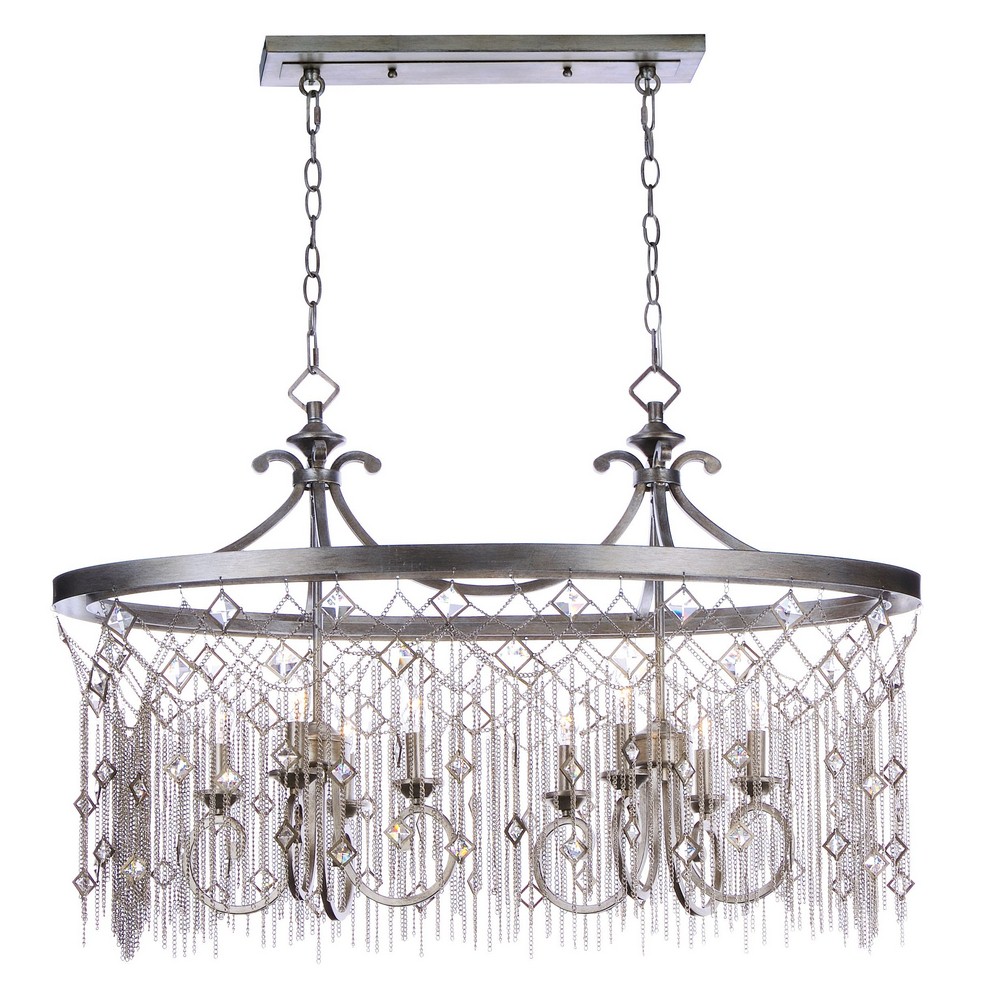 Maxim Lighting-30277SM-Alessandra-Eight Light Island-16.25 Inches wide by 25.25 inches high   Silver Mist Finish