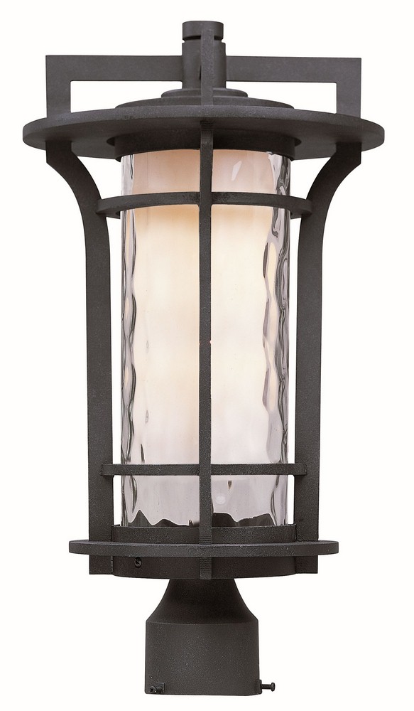 Maxim Lighting-30480WGBO-Oakville-One Light Outdoor Pole/Post Mount in Mediterranean style-10 Inches wide by 17.75 inches high   Black Oxide Finish with Water Glass