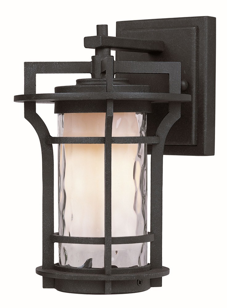 Maxim Lighting-30482WGBO-Oakville-One Light Outdoor Wall Mount in Mediterranean style-6.25 Inches wide by 9.75 inches high   Black Oxide Finish with Water Glass
