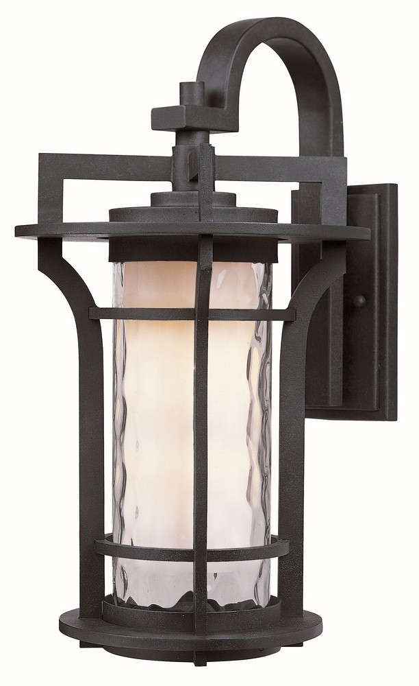 Maxim Lighting-30484WGBO-Oakville-One Light Outdoor Wall Mount in Mediterranean style-8 Inches wide by 14.25 inches high   Black Oxide Finish with Water Glass