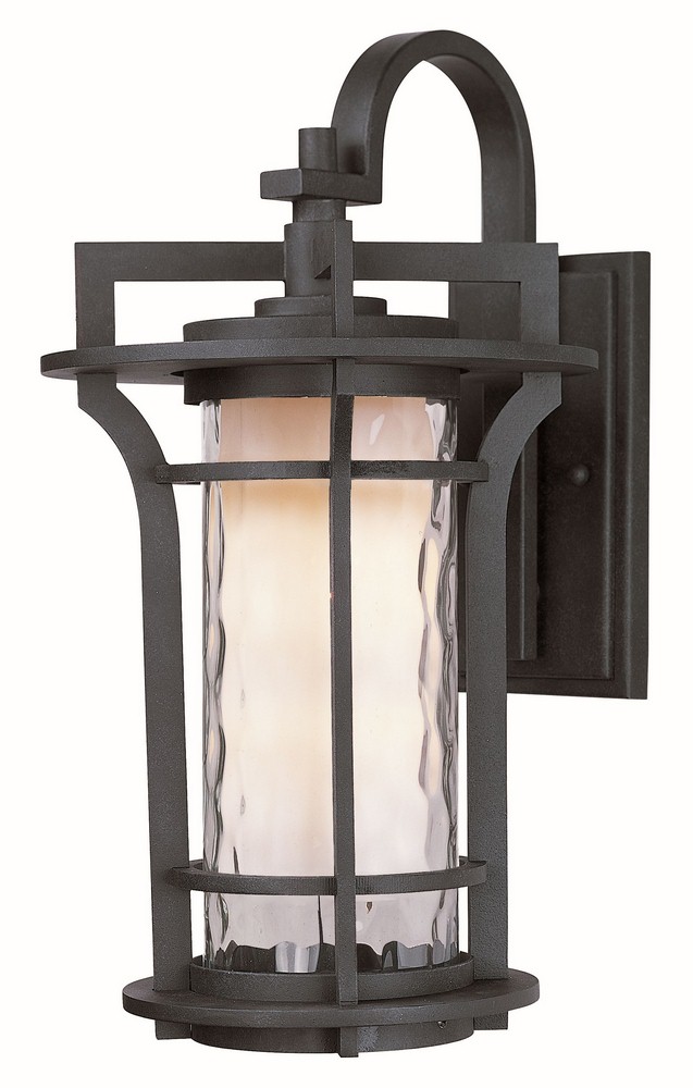 Maxim Lighting-30485WGBO-Oakville-One Light Outdoor Wall Mount in Mediterranean style-10 Inches wide by 17.5 inches high   Black Oxide Finish with Water Glass