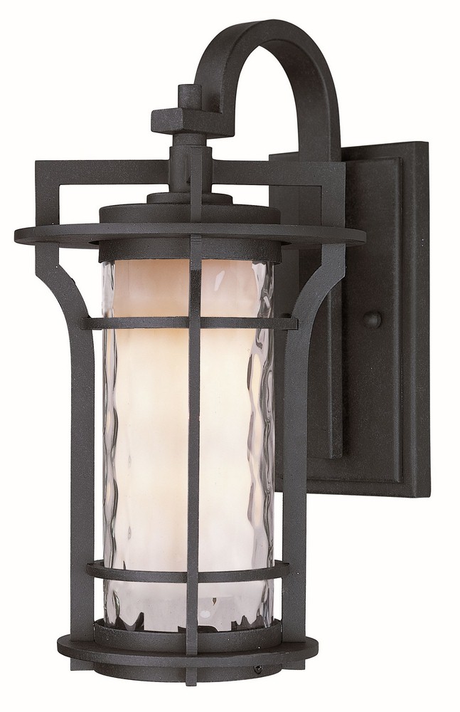 Maxim Lighting-30486WGBO-Oakville-One Light Outdoor Wall Mount in Mediterranean style-12 Inches wide by 21 inches high   Black Oxide Finish with Water Glass