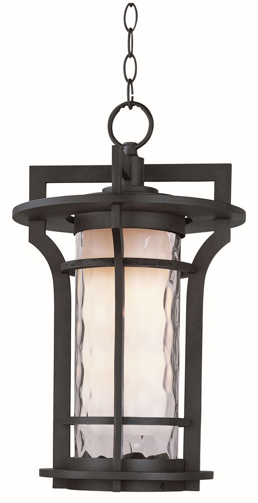 Maxim Lighting-30488WGBO-Oakville-One Light Outdoor Hanging Lantern in Mediterranean style-12 Inches wide by 19 inches high   Black Oxide Finish with Water Glass
