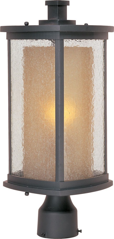 Maxim Lighting-3150CDWSBZ-Bungalow-One Light Outdoor Post Mount in Modern style-8 Inches wide by 18 inches high   Bronze Finish with Seedy/Wilshire Glass