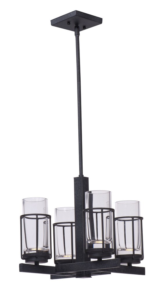 Maxim Lighting-32455CLAR-Fusion-20.8W 5 LED Chandelier in Transitional style-16 Inches wide by 12.5 inches high   Anthracite Finish with Clear Glass