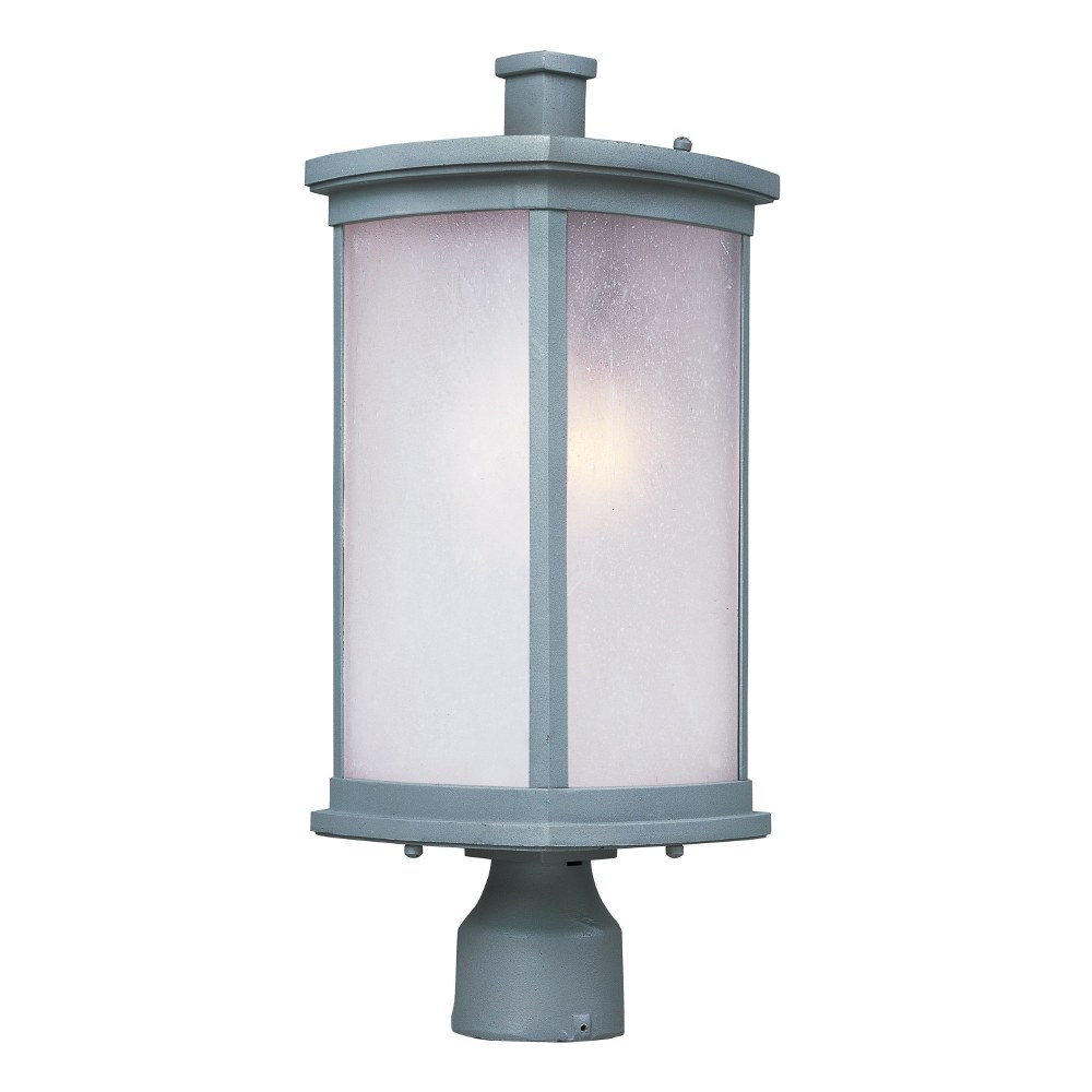 Maxim Lighting-3250FSPL-Terrace-One Light Medium Outdoor Post Mount in Mission style-8 Inches wide by 19.25 inches high   Platinum Finish with Frosted Seedy Glass