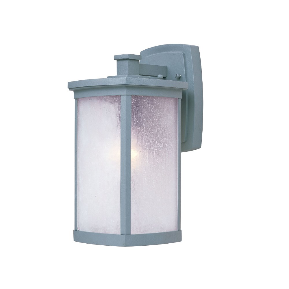 Maxim Lighting-3253FSPL-Terrace-One Light Medium Outdoor Wall Mount in Mission style-7 Inches wide by 13.75 inches high   Platinum Finish with Frosted Seedy Glass