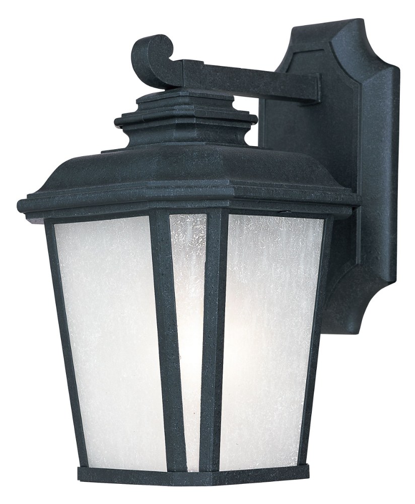 Maxim Lighting-3342WFBO-Radcliffe-One Light Small Outdoor Wall Mount in Early American style-7 Inches wide by 11.25 inches high   Black Oxide Finish with Weathered Frost Glass