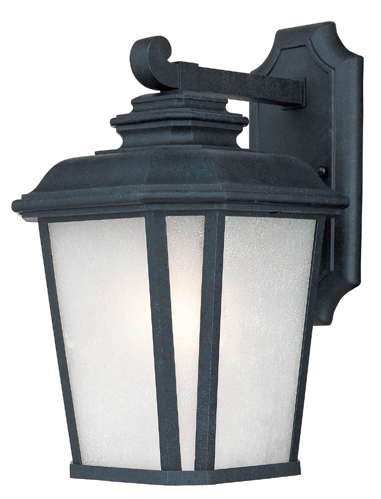 Maxim Lighting-3343WFBO-Radcliffe-One Light Small Outdoor Wall Mount in Early American style-9 Inches wide by 14.5 inches high   Black Oxide Finish with Weathered Frost Glass