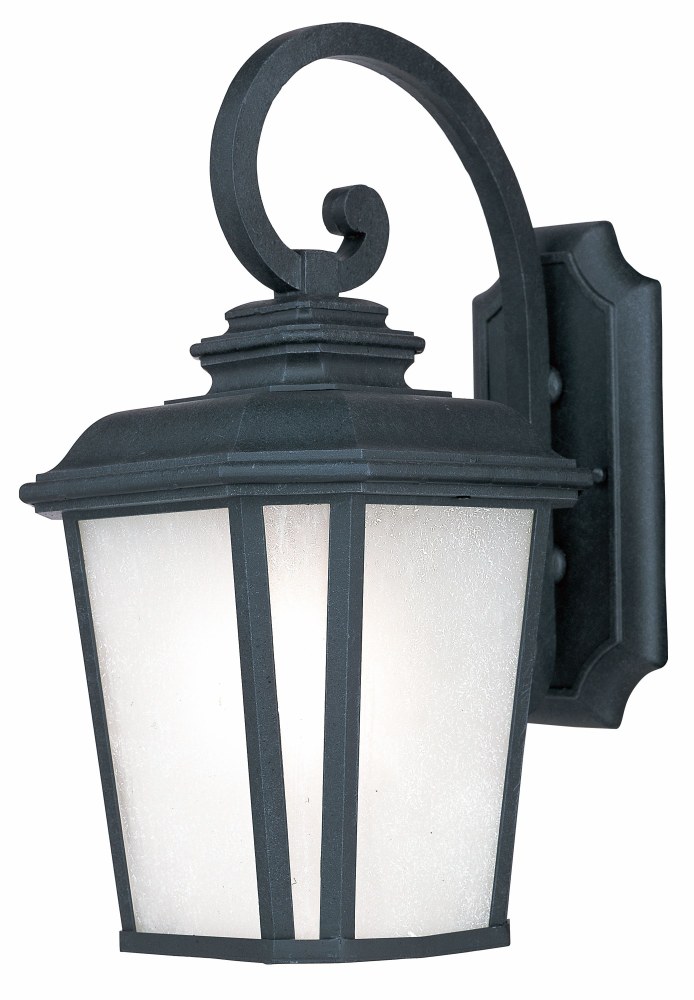Maxim Lighting-3344WFBO-Radcliffe-One Light Medium Outdoor Wall Mount in Early American style-9 Inches wide by 16.75 inches high   Black Oxide Finish with Weathered Frost Glass