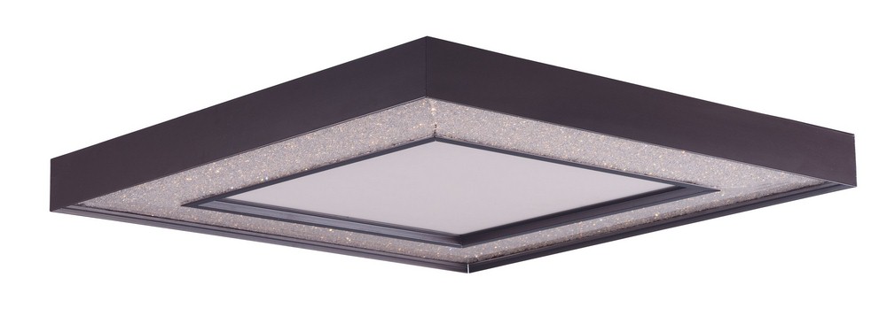 Maxim Lighting-35044CRYBZ-Splendor-48W 1 LED Square Flush Mount-23.5 Inches wide by 3.75 inches high   Bronze Finish with Crystal Glass