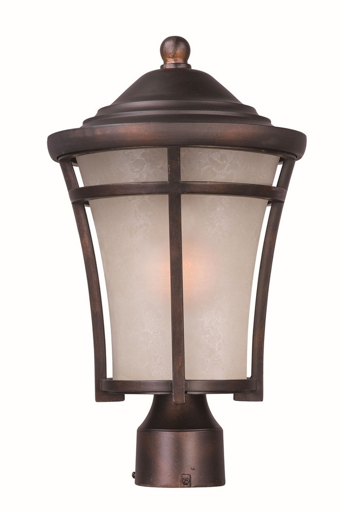 Maxim Lighting-3800LACO-Balboa DC-One Light Medium Outdoor Post Mount in Craftsman style-10 Inches wide by 17.25 inches high   Copper Oxide Finish with Lace Glass