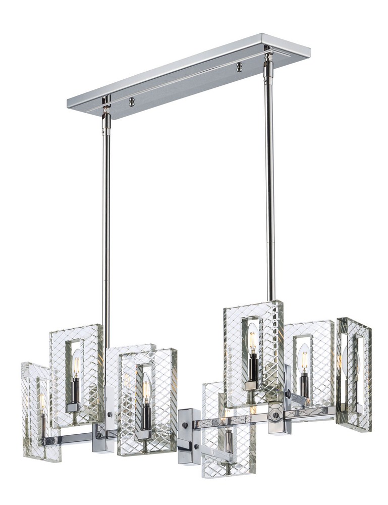 Maxim Lighting-38015BCPN-Suave-Eight Light Linear Pendant-34.5 Inches wide by 13 inches high   Polished Nickel Finish with Beveled Crystal