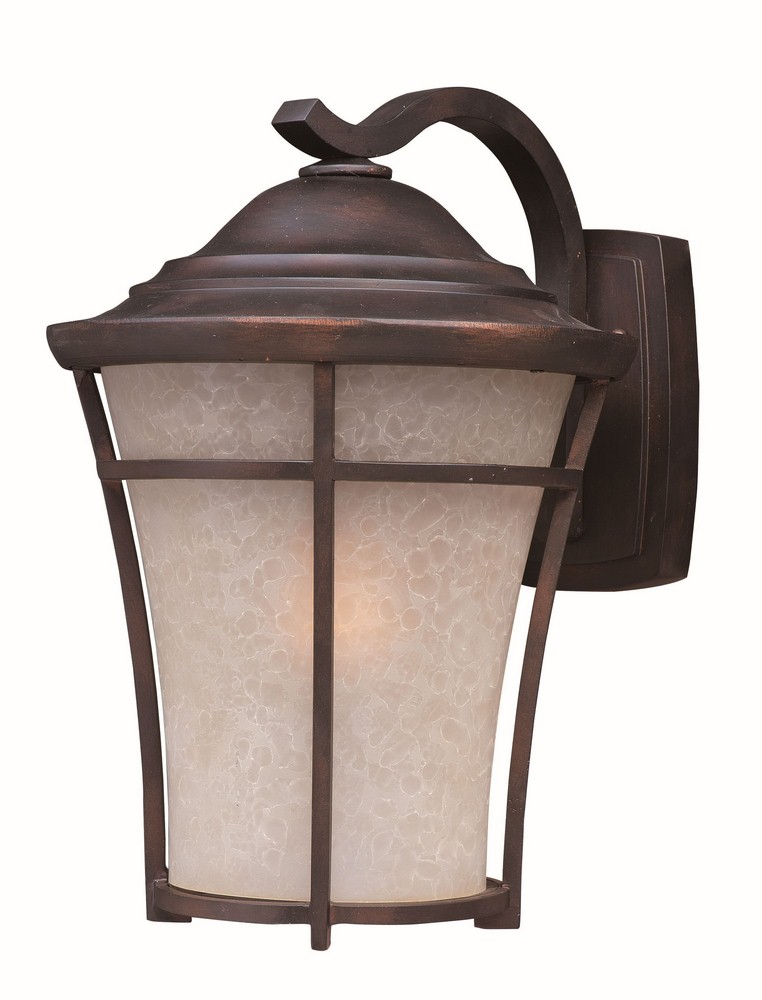 Maxim Lighting-3804LACO-Balboa DC-One Light Medium Outdoor Wall Mount in Craftsman style-10 Inches wide by 14.5 inches high   Copper Oxide Finish with Lace Glass