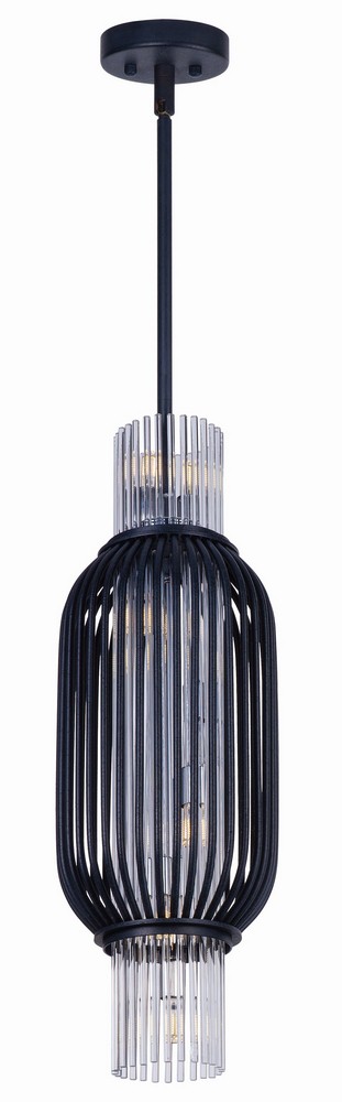Maxim Lighting-38383CLAR-Aviary-Pendant 8 Light-9.5 Inches wide by 27 inches high   Anthracite Finish with Clear Glass