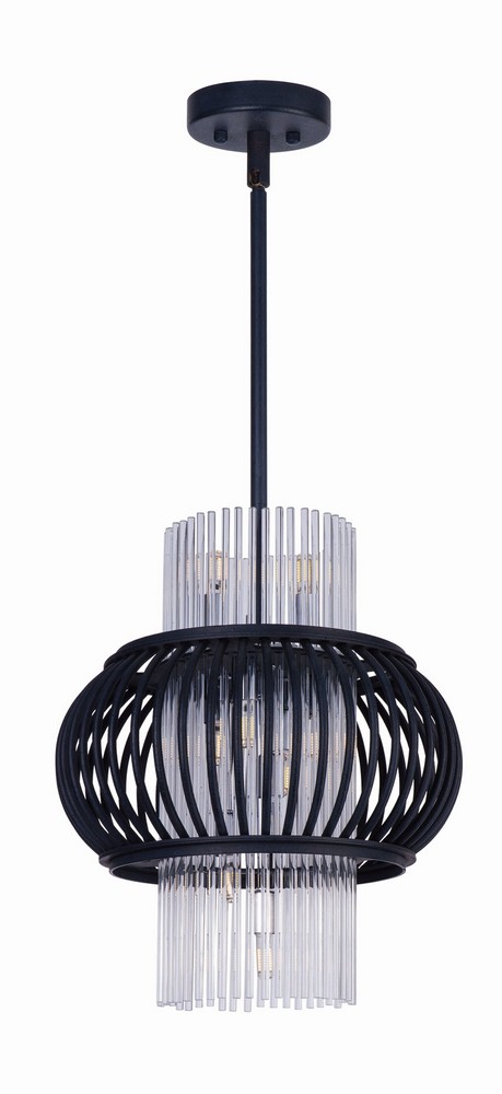 Maxim Lighting-38385CLAR-Aviary-Pendant 1 Light-15 Inches wide by 18 inches high   Anthracite Finish with Clear Glass