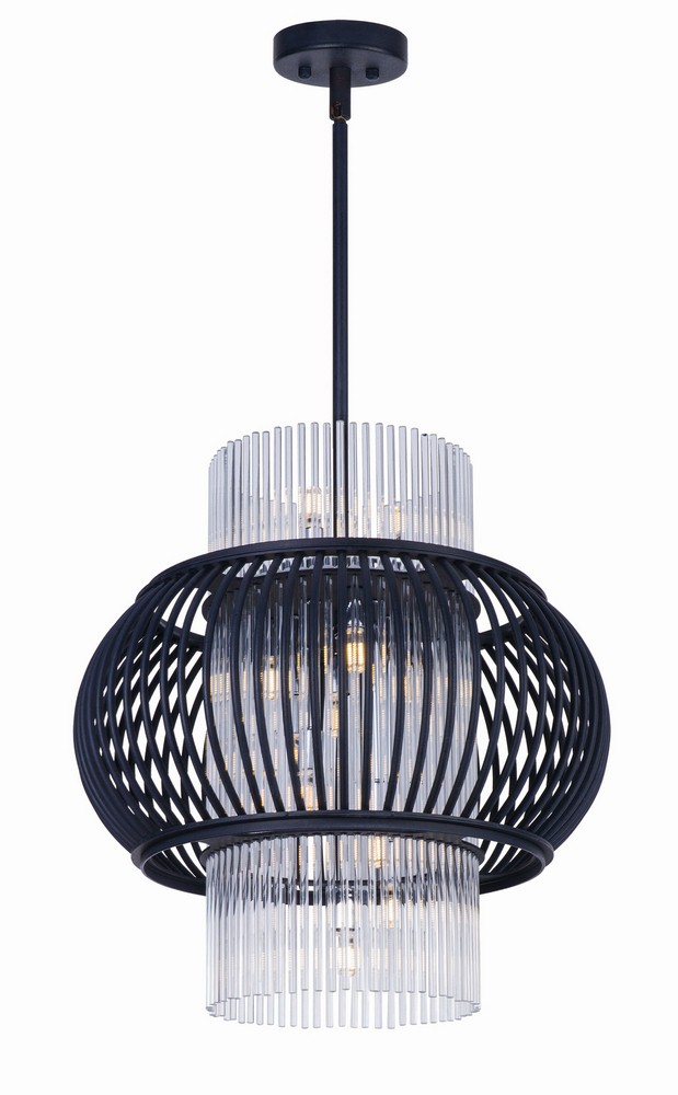 Maxim Lighting-38386CLAR-Aviary-Pendant 1 Light-21 Inches wide by 22 inches high   Anthracite Finish with Clear Glass