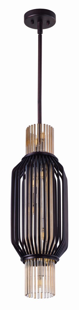 Maxim Lighting-38483CGOI-Aviary-Pendant 8 Light-9.5 Inches wide by 27 inches high   Oil Rubbed Bronze Finish with Cognac Glass
