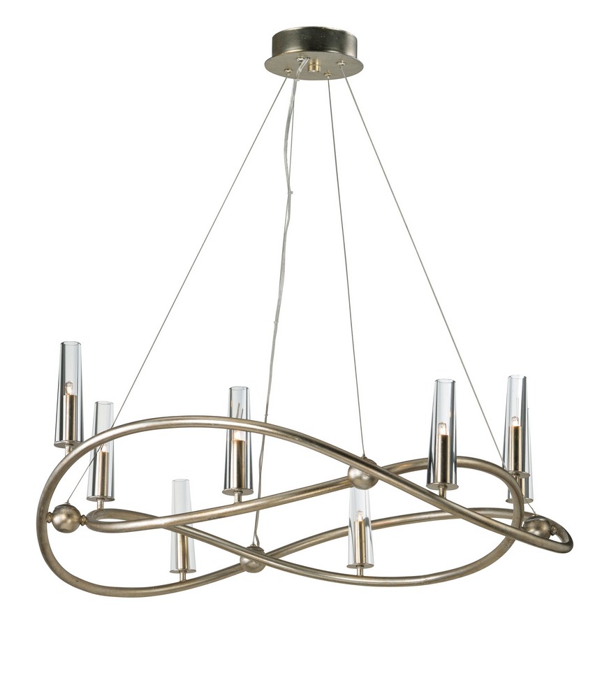 Maxim Lighting-38497CLGS-Entwine-Eight Light Chandelier-36.75 Inches wide by 14.25 inches high   Golden Silver Finish with Clear Crystal