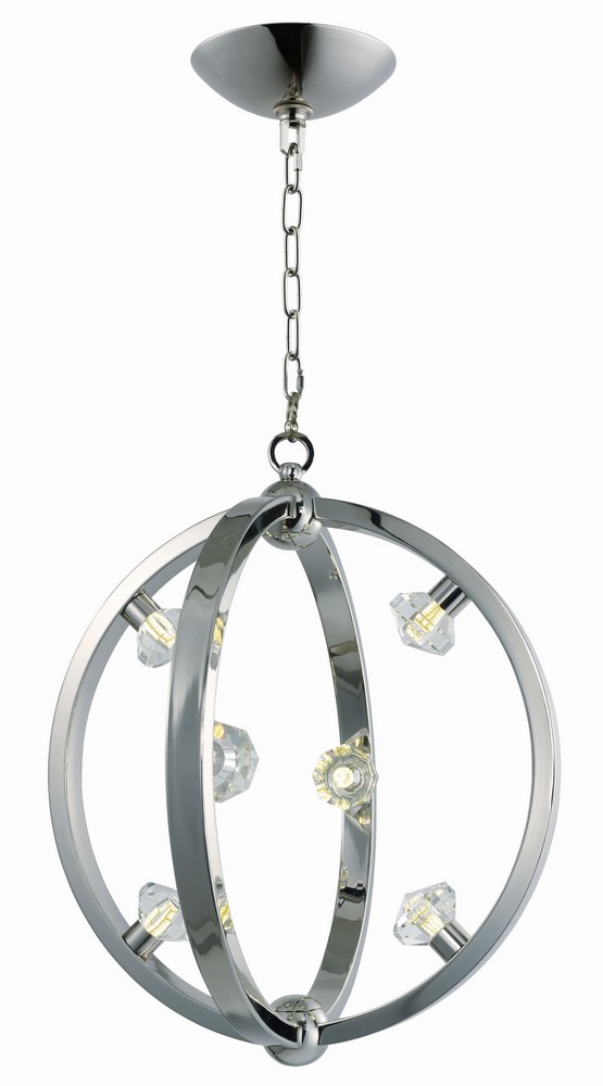 Maxim Lighting-39102BCPN-Equinox-Pendant 1 Light-18 Inches wide by 21 inches high Polished Nickel  Textured Black/Polished Nickel Finish with Beveled Crystal