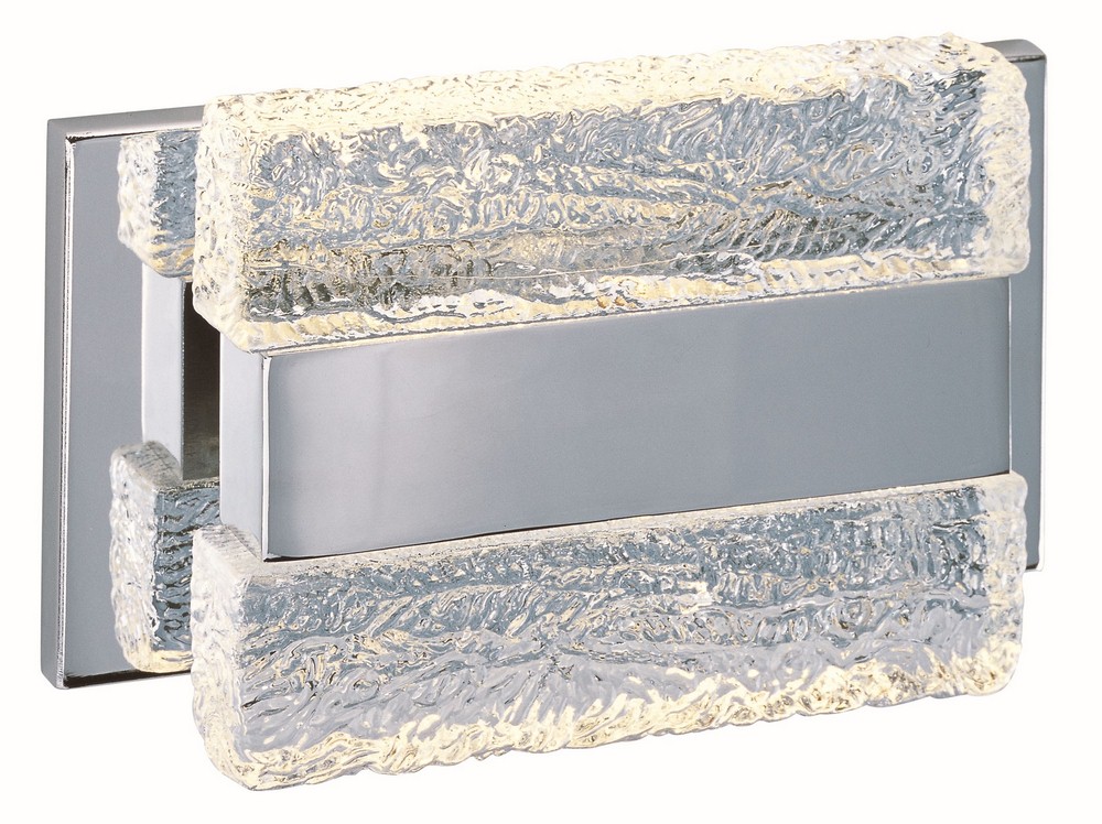 Maxim Lighting-39621IBPC-Ice 2 Light Bath Vanity Approved for Damp Locations   Polished Chrome Finish with Iceberg Glass