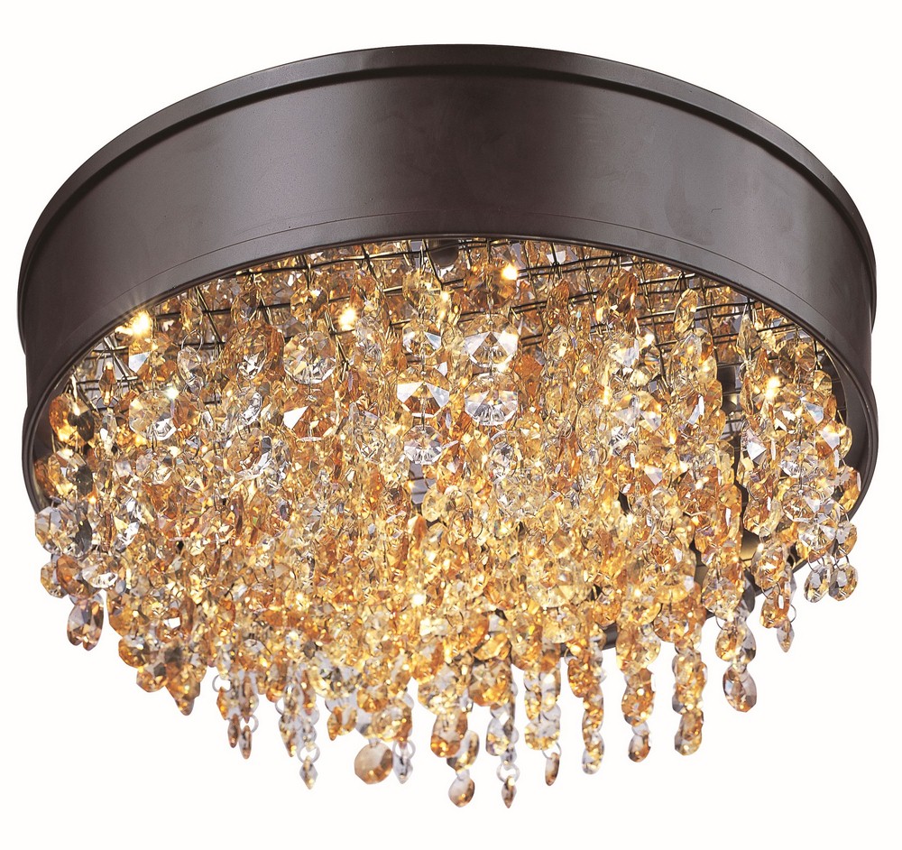 Maxim Lighting-39650SHBZ-Mystic-30.8W 11 LED Flush Mount-16 Inches wide by 6.25 inches high   Bronze Finish with Scotch Crystal