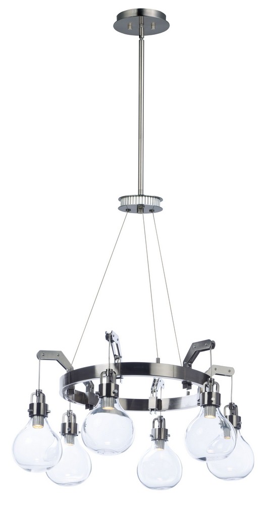 Maxim Lighting-39695CLDSN-Kinetic-36W 6 LED Pendant-30.5 Inches wide by 34 inches high   Dark Satin Nickel Finish with Clear Glass