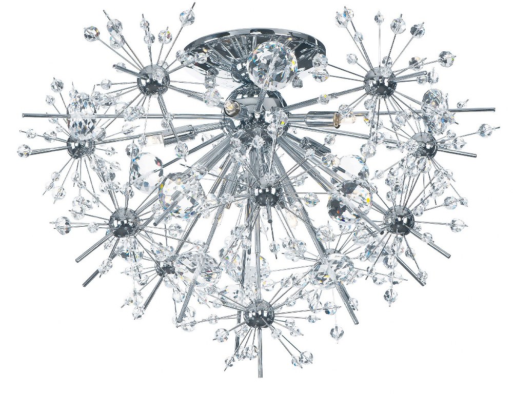 Maxim Lighting-39740BCPC-Starfire-Eight Light Flush Mount in Crystal style-22 Inches wide by 16.5 inches high   Polished Chrome Finish with Beveled Crystal Glass