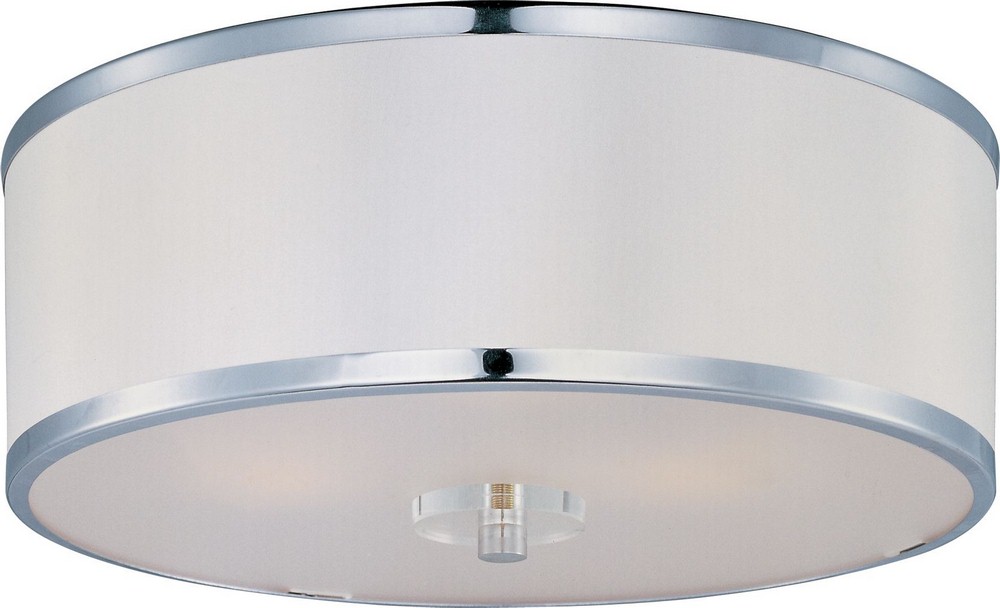 Maxim Lighting-39821BCWTPC-Metro-Three Light Flush Mount in Modern style-15.75 Inches wide by 7.5 inches high   Polished Chrome Finish with Beveled Crystal Glass