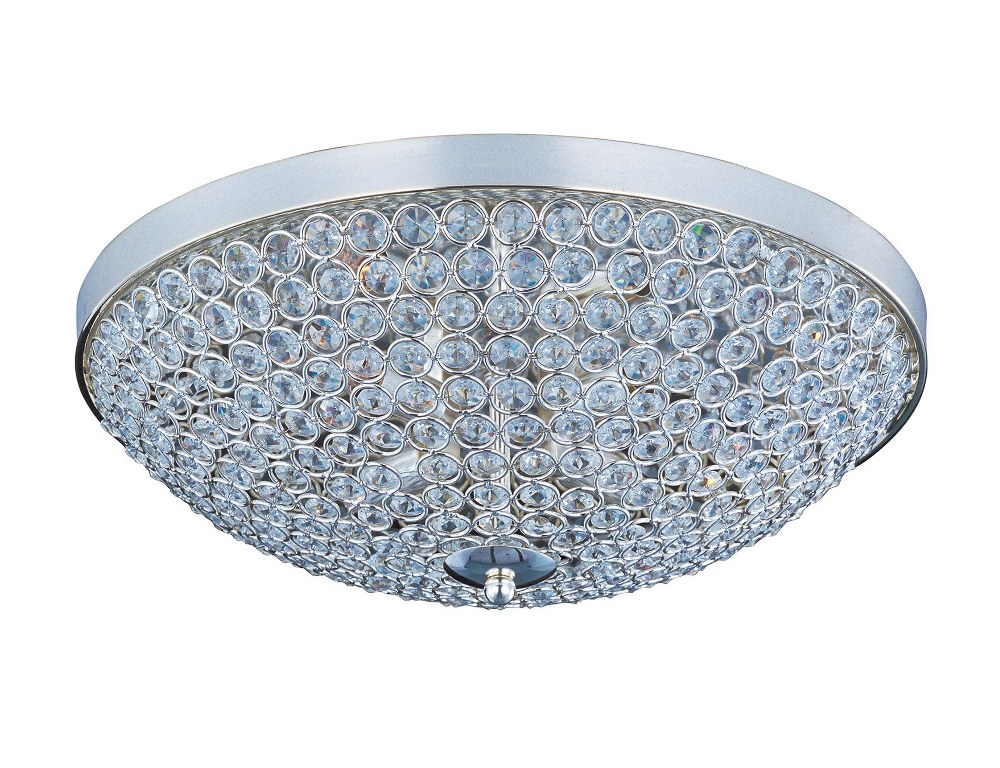 Maxim Lighting-39871BCPS-Glimmer-Four Light Flush Mount in Crystal style-15 Inches wide by 5 inches high Plated Silver  Plated Silver Finish with Beveled Crystal Glass