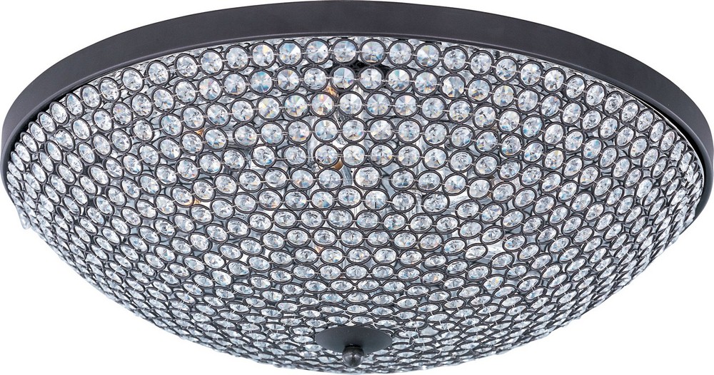 Maxim Lighting-39873BCBZ-Glimmer - Nine Light Flush Mount   Bronze Finish with Beveled Crystal Glass