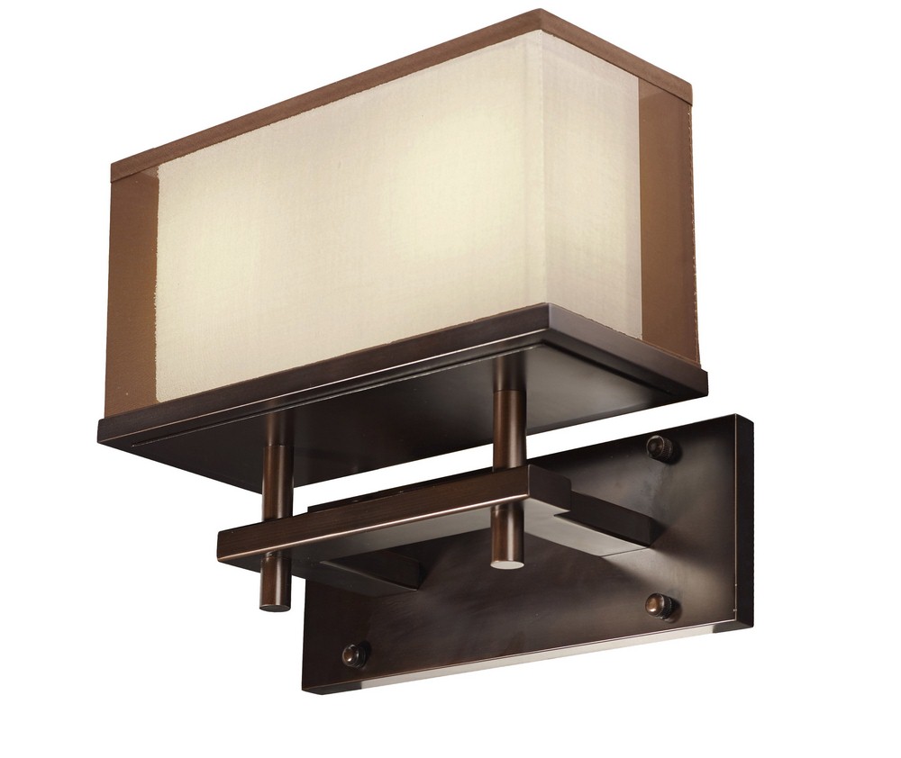 Maxim Lighting-43441CSOI-Hennesy-18W 2 LED Wall Sconce-13.75 Inches wide by 12.25 inches high   Oil Rubbed Bronze Finish with Chocolate Organza Fabric Shade