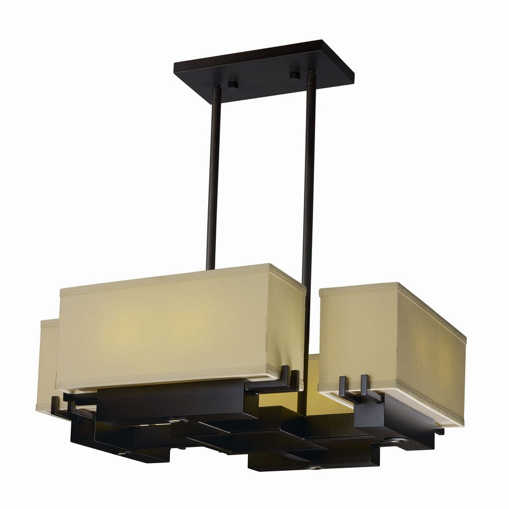 Maxim Lighting-43667LNDBZ-Esquire-72W 8 LED Pendant-24.75 Inches wide by 7.75 inches high   Dark Bronze Finish with Soft White Linen Shade