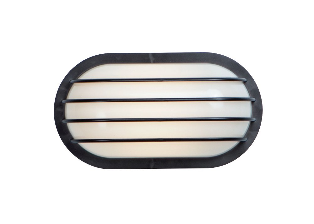 Maxim Lighting-51110FTBK-Bulwark-15W 1 LED Outdoor Wall Sconce-10.5 Inches wide by 5.75 inches high Black  White Finish with Frosted Glass