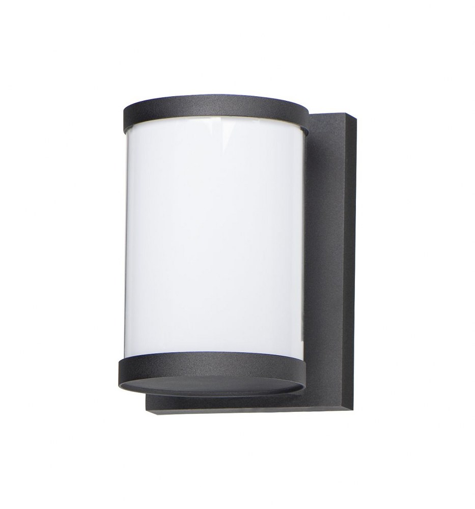 Maxim Lighting-52125WTBK-Barrel-15W 1 LED Outdoor Wall Mount-5 Inches wide by 7.25 inches high   Black Finish with White Glass