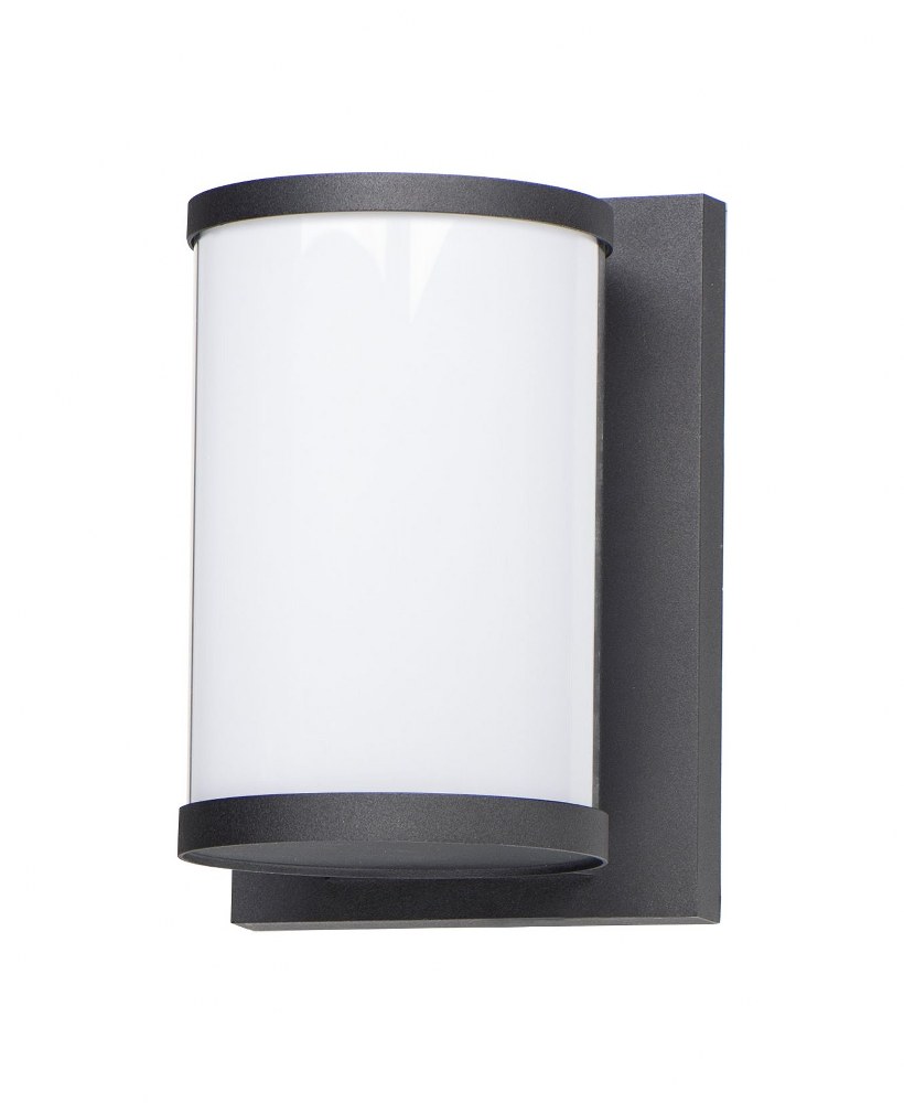 Maxim Lighting-52126WTBK-Barrel-18W 1 LED Outdoor Wall Mount-6.75 Inches wide by 9.75 inches high   Black Finish with White Glass