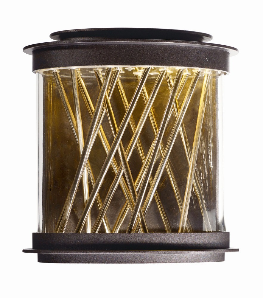 Maxim Lighting-53495CLGBZFG-Bedazzle-Outdoor Wall Lantern Aluminim/Steel-10.5 Inches wide by 10.75 inches high   Galaxy Bronze/French Gold Finish with Clear Glass
