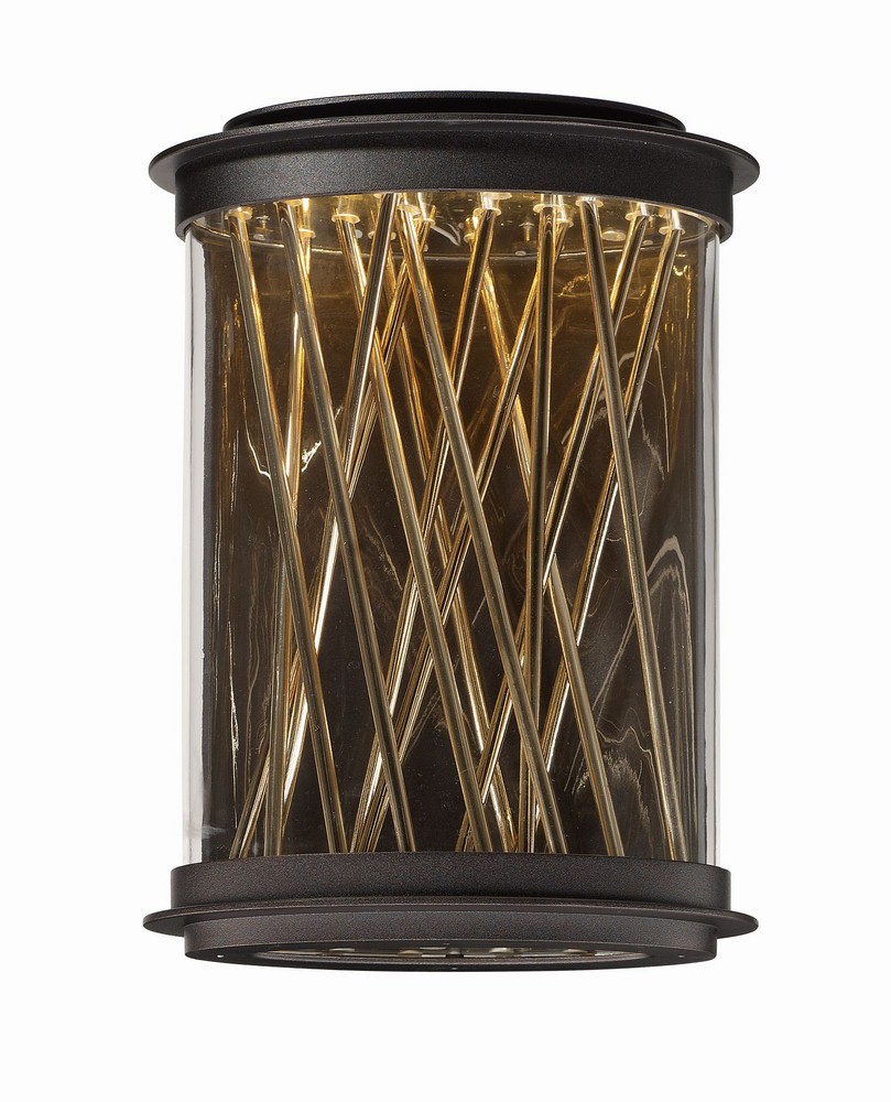 Maxim Lighting-53497CLGBZFG-Bedazzle-Outdoor Wall Lantern Aluminum/Steel-10.5 Inches wide by 14 inches high   Galaxy Bronze/French Gold Finish with Clear Glass