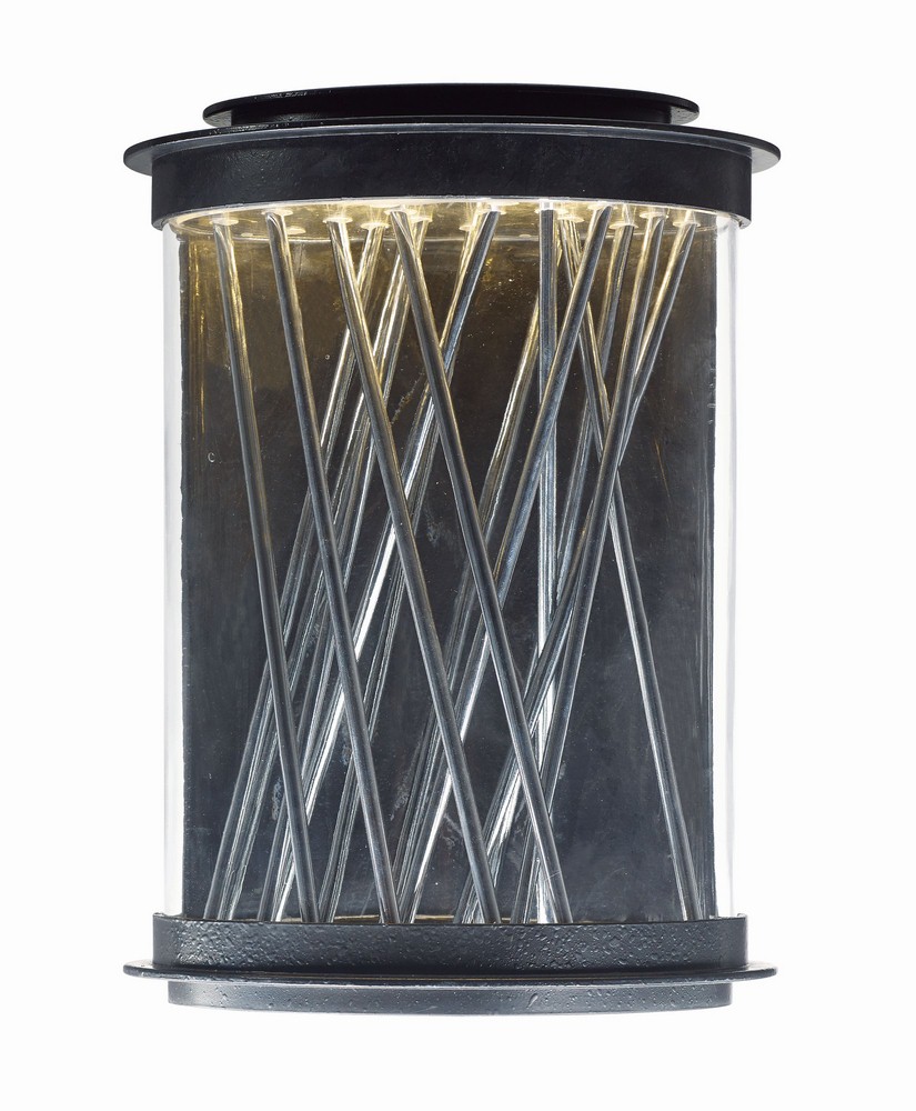 Maxim Lighting-53497CLTEPC-Bedazzle-Outdoor Wall Lantern Aluminum/Steel-10.5 Inches wide by 14 inches high   Texture Ebony/Polished Chrome Finish with Clear Glass