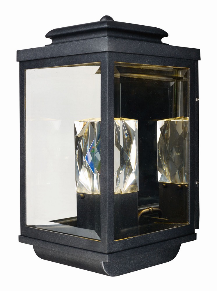 Maxim Lighting-53526CLGBK-Mandeville-Outdoor Wall Lantern-9 Inches wide by 18 inches high   Galaxy Black Finish with Clear Glass