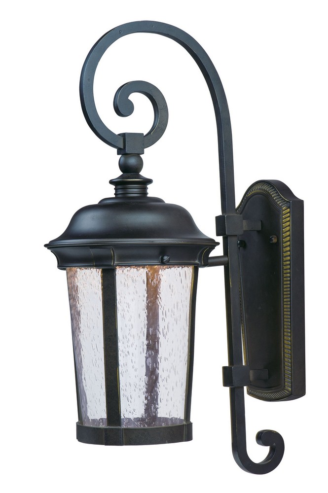 Maxim Lighting-55023CDBZ-Dover-Outdoor Wall Lantern-8 Inches wide by 21 inches high   Bronze Finish with Seedy Glass